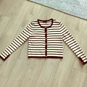 Zara Striped Cardigan - Cream and Black
